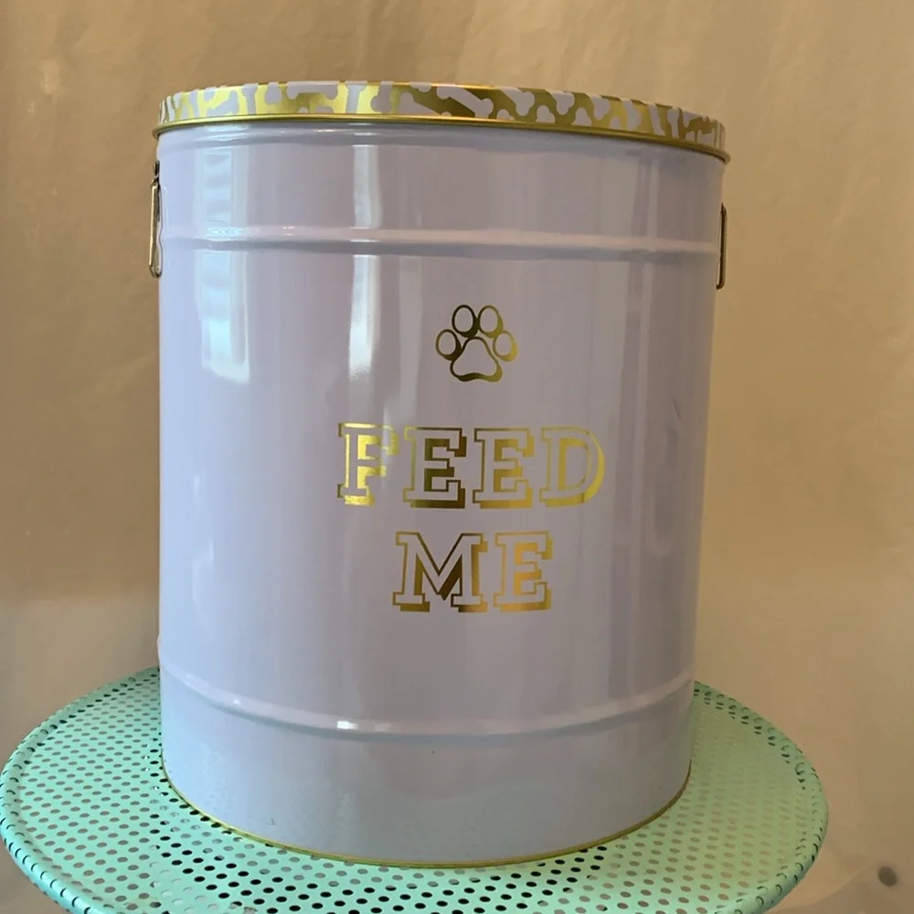 FEED ME XL Fringe Pet Food Storage Tin With Lid